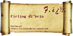 Firling Ábris névjegykártya